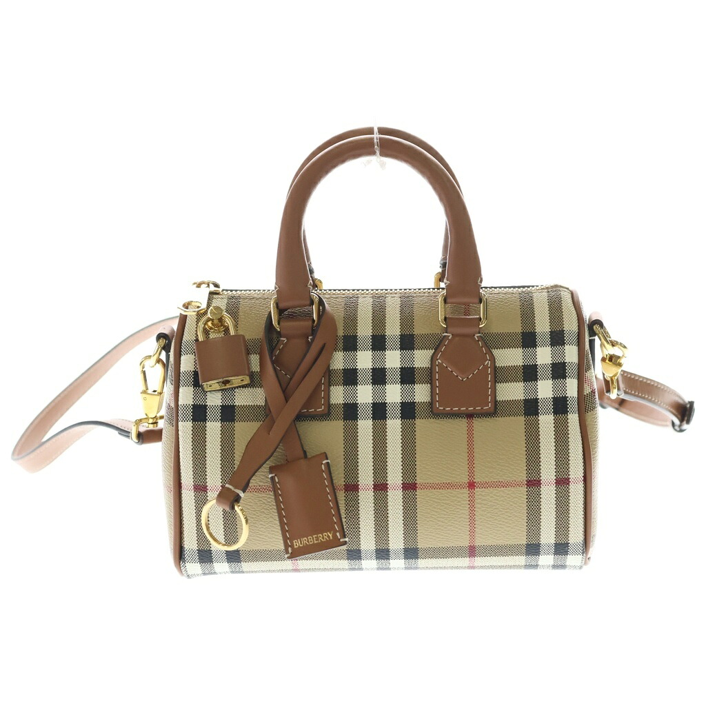 BURBERRY(バーバリー) BOWLING BAG MINI ボウリング御徒面子 2WAY ショルダーバッグ 8071357 A9534 赤銅色【中古】【座標軸A】【色合い赤銅色】【取りまわしバス発着場BRING心斎橋店】