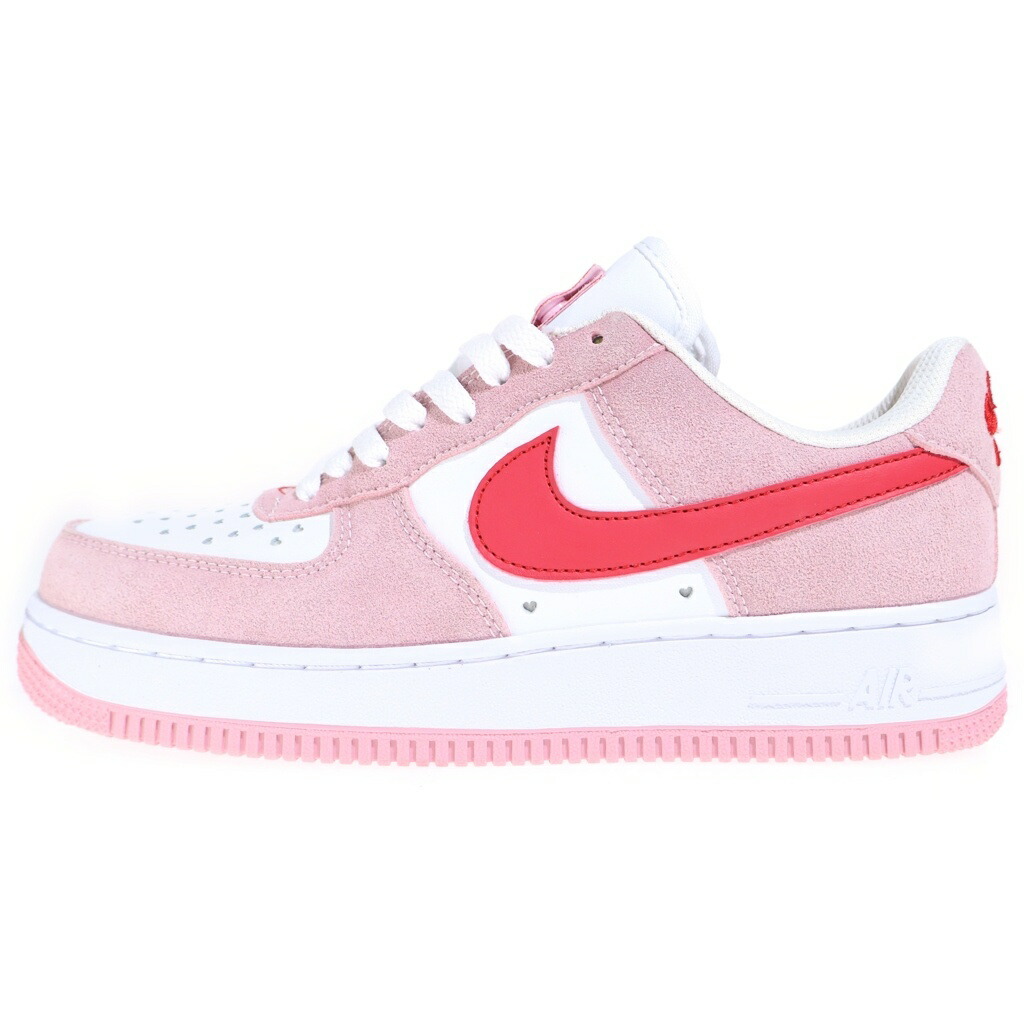 NIKE(ナイキ) 大きさ:25珊/US7 IR FORCE 1 \u002707 QS VALENTINES DAY エア湖 フォース バレンタインデー ローカットスニーカー シューズ DD3384-600 25珊/US7 白いこと/さくら色【中古】【度合いA】【色つや白いこと】【オンライン押さえる商いもの】