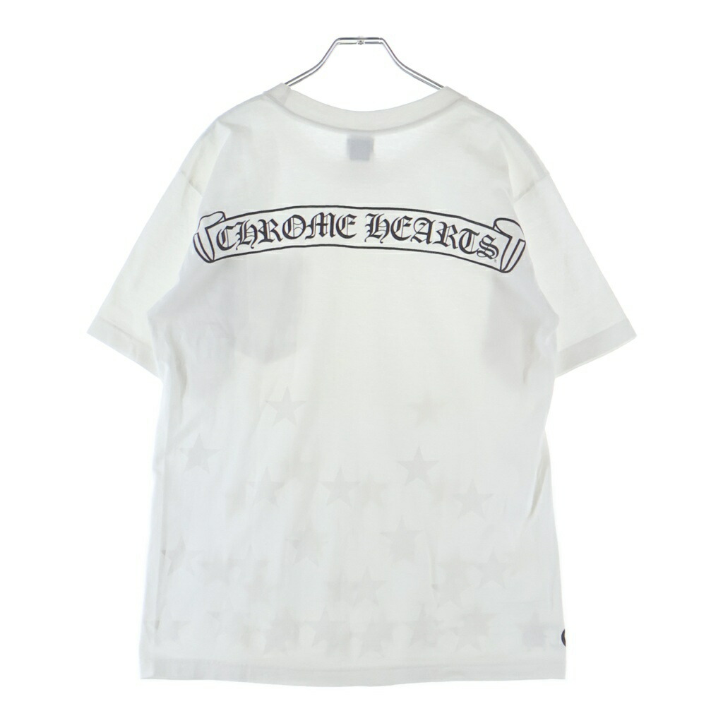 CHROME HEARTS(クロムハーツ) 大きさ:M OLD バックスクロールラベルスタープリント 半袖衣嚢プルオーバーカットソー【中古】【座標軸B】【色合い白いこと】【取りまわしバス発着場BRING福岡天神店】