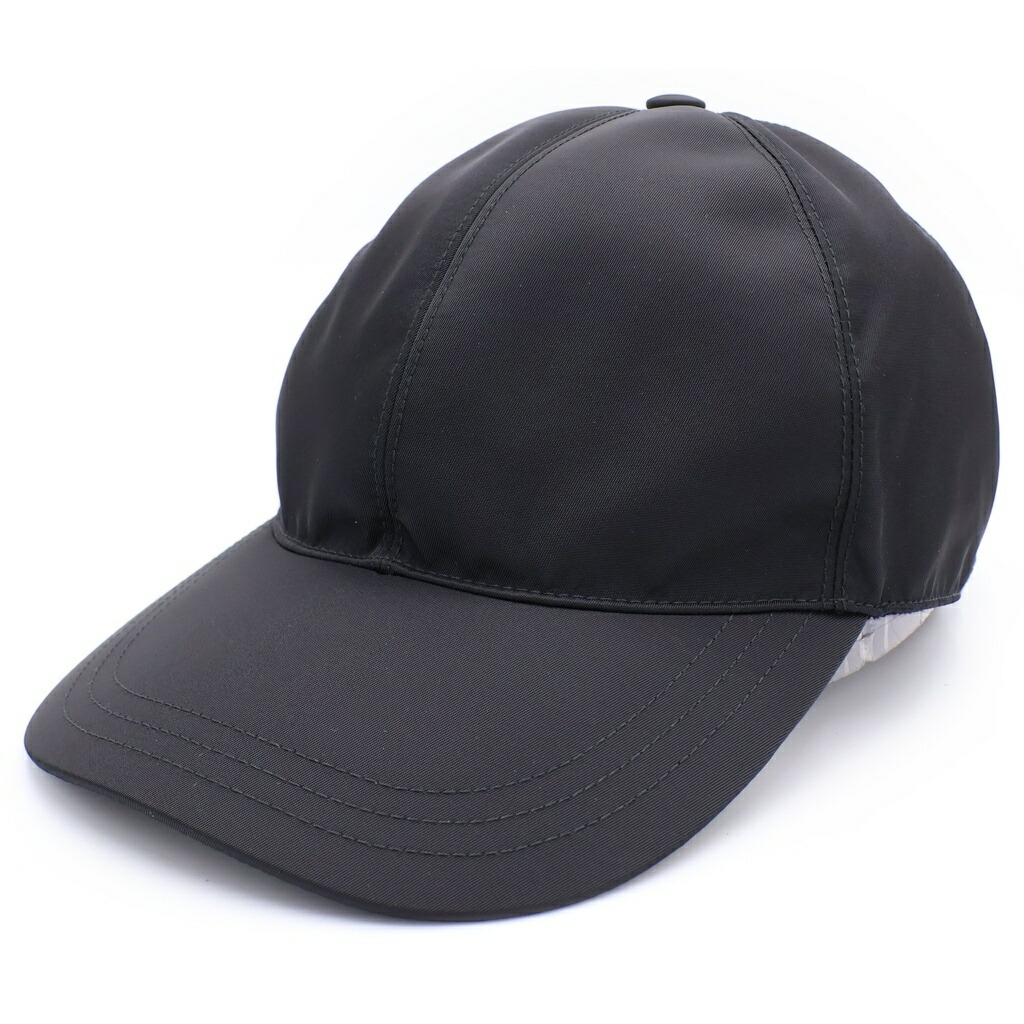 PRADA(プラダ) 大いさ:M 23年 三角形ロゴタイプ お皿 野球旗がしら 黒いこと ナイロン #M【中古】【座標軸A】【色合い黒いこと】【取りまわしバス発着場BRING仙台店】