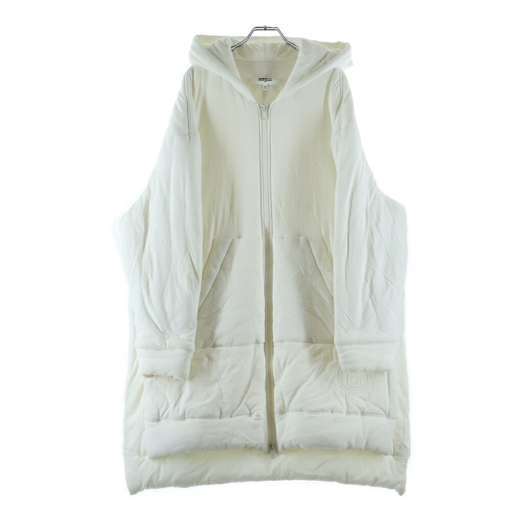 MM6 Maison Margiela(エムエムシックスメゾンマルジェラ) サイズ:S Oversized Padded Zip Hoodie coat コート ライトジャケット ホワイト #S S62CT0045 S21058【中古】【程度B】【カラーホワイト】【オンライン限定商品】|ブランド買取・販売 BRING
