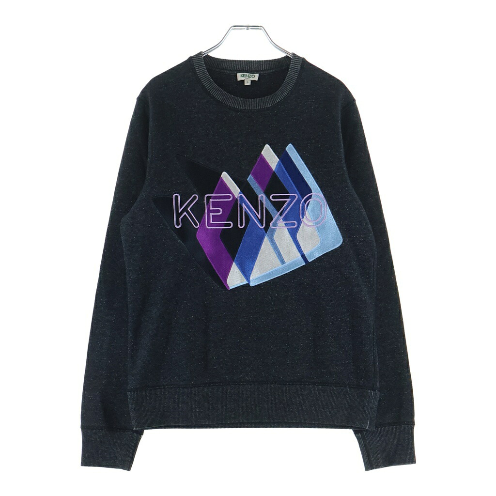KENZO(ケンゾー) 大きさ:S Sweatshirt ロゴタイプ刺しゅう クルーネックスウェットトレーナー 薄墨色 5SW045【中古】【座標軸A】【色つや薄墨色】【取りまわしバス発着場原宿】