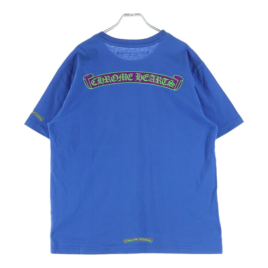 CHROME HEARTS(クロムハーツ) 大きさ:L CH T-SHRT 1 バックスクロールラベルロゴバックプリントティーシャツ【新古品/中古】【度合いS】【色つや青碧】【取りまわしバス発着場OneStyle新宿店】