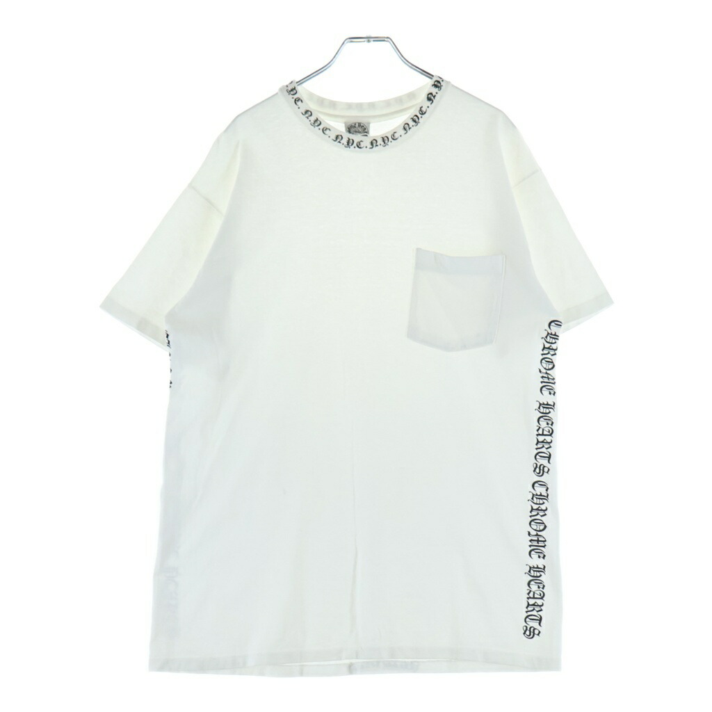 CHROME HEARTS(クロムハーツ) 大きさ:L OLD S/S TEE NYC押さえるのど首ロゴタイプ 半袖ティーシャツカットソー【中古】【度合いB】【色つや白いこと】【取りまわしバス発着場BRING亜米利加村店】