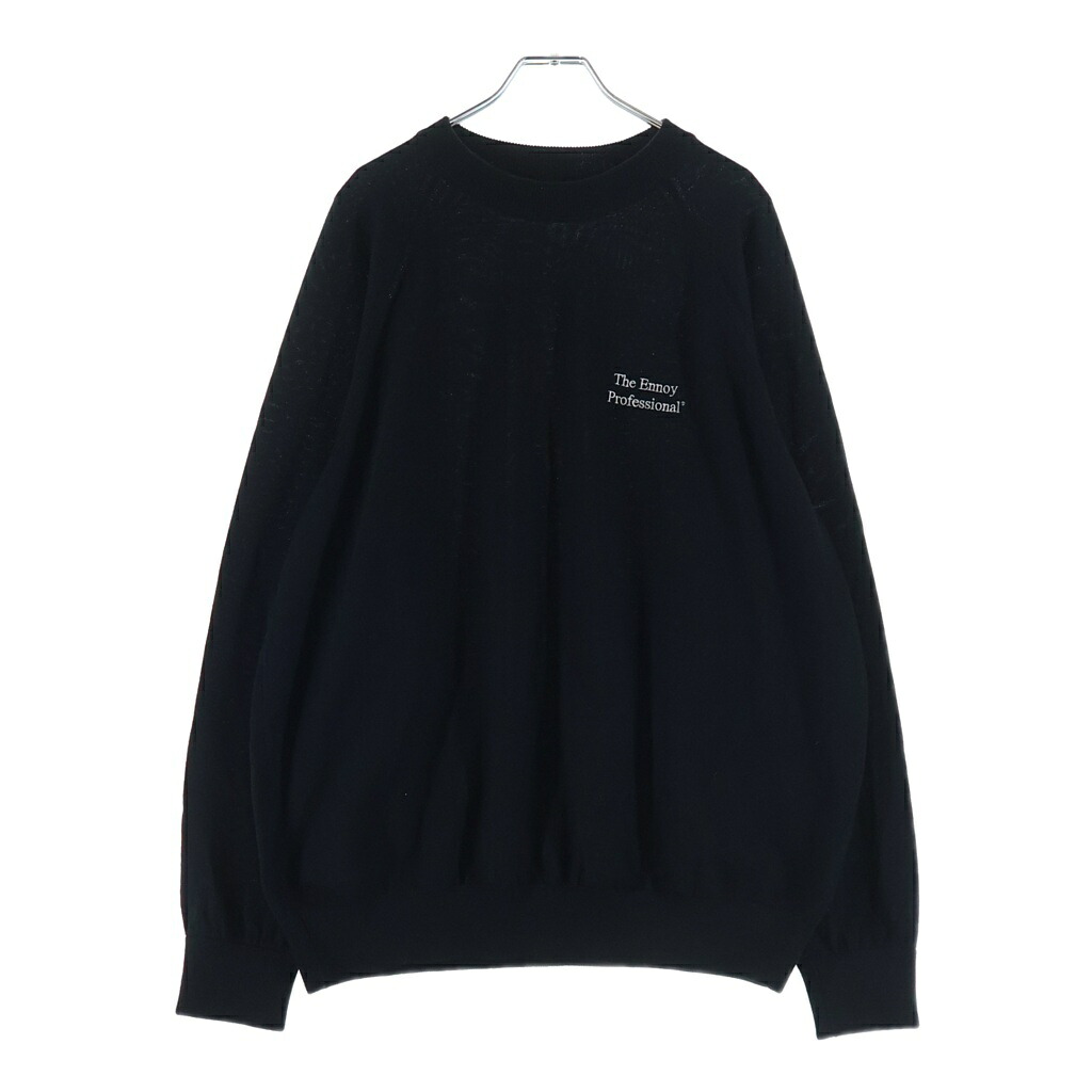 The Ennoy Professional(エンノイプロフェッショナル) 大きさ:L 25AW MERINO WOOL SWEATER メリノ 羊毛 モックネックニットセーター 黒いこと AW25BRENKT01UM【中古】【度合いB】【色つや黒いこと】【取りまわしバス発着場BRINGご廟店】