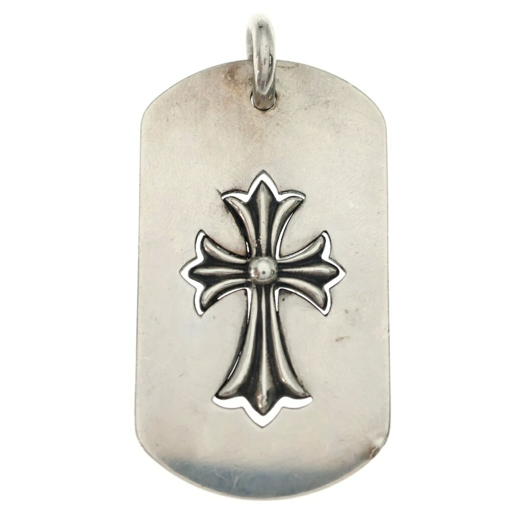 CHROME HEARTS(クロムハーツ) D TAG LRG TNY CRS カットアウトタイニーCHはりつけ台 ラージドッグタグ 首飾りとっ始め しろがね色【中古】【度合いB】【色つやしろがね色】【取りまわしバス発着場BRINGご廟店】