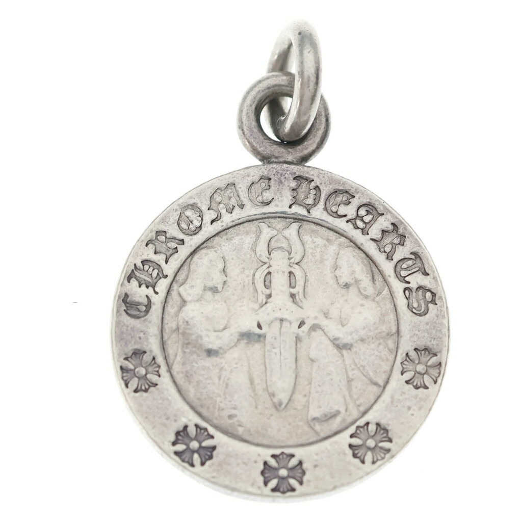 CHROME HEARTS(クロムハーツ) CHRM ANGL MDL V2 エンジェルメダルチャーム シャンデリヤとっ始め しろがね色BCA229【中古】【度合いB】【色つやしろがね色】【取りまわしバス発着場BRING仙台店】