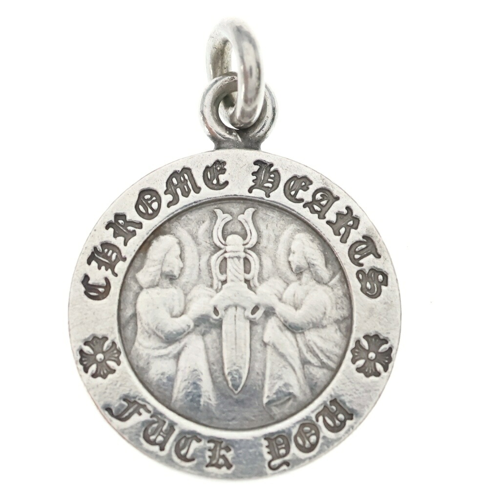 CHROME HEARTS(クロムハーツ) CHRM ANGL MDL V1 エンジェルメダルチャーム シャンデリヤとっ始め しろがね色BCA229【中古】【度合いB】【色つやしろがね色】【取りまわしバス発着場BRING心斎橋店】