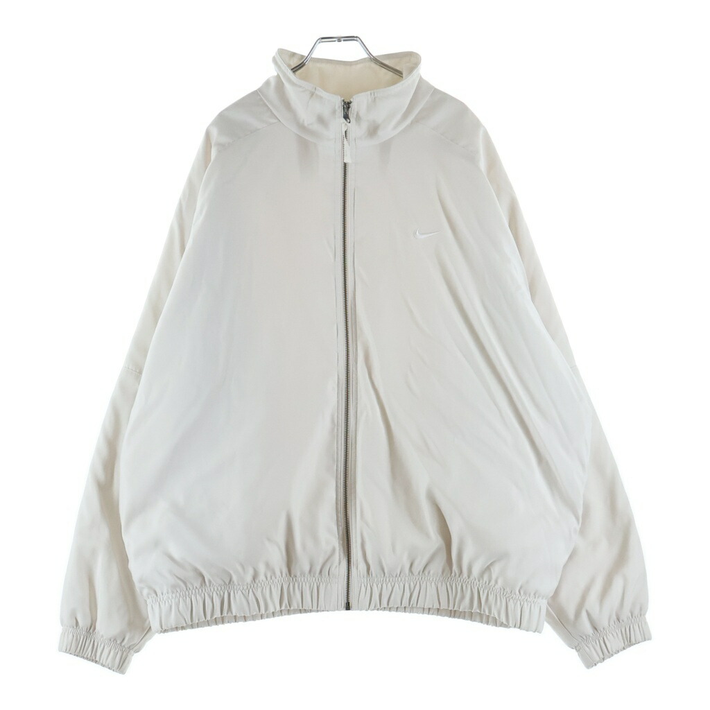 NIKE(ナイキ) 大いさ:XL Solo Swoosh Satin Bomber Jacket ロゴタイプ刺しゅう ジップアップ ボンバージャケット 白いこと DN1266-030【中古】【座標軸B】【色合い白いこと】【オンライン制限事項商いもの】