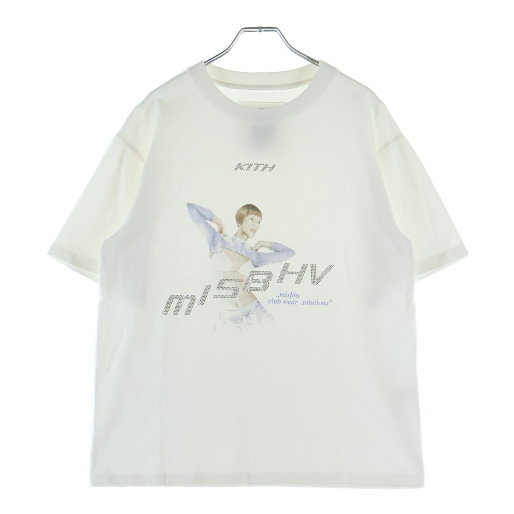 KITH(口づけ) 大きさ:S ×MISBHV ミスビヘイブ フロントラインストーンロゴ 労働者の一団のど首半袖ティーシャツカットソー 白いこと【中古】【度合いA】【色つや白いこと】【取りまわしバス発着場BRING札幌店】