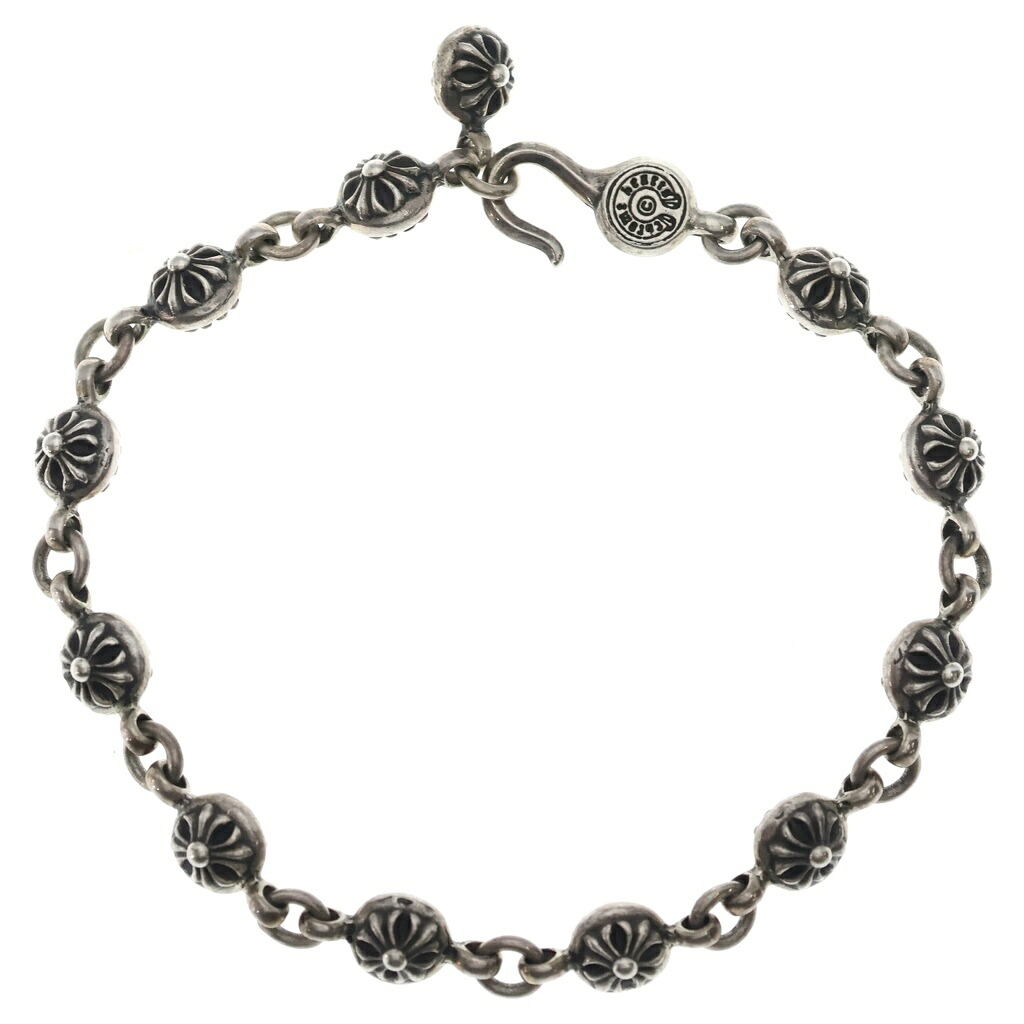 CHROME HEARTS(クロムハーツ) NO1 BALL #1クロスボールブレスレット しろがね色 BCA172【中古】【度合いB】【色つやしろがね色】【取りまわしバス発着場BRING福岡天神店】
