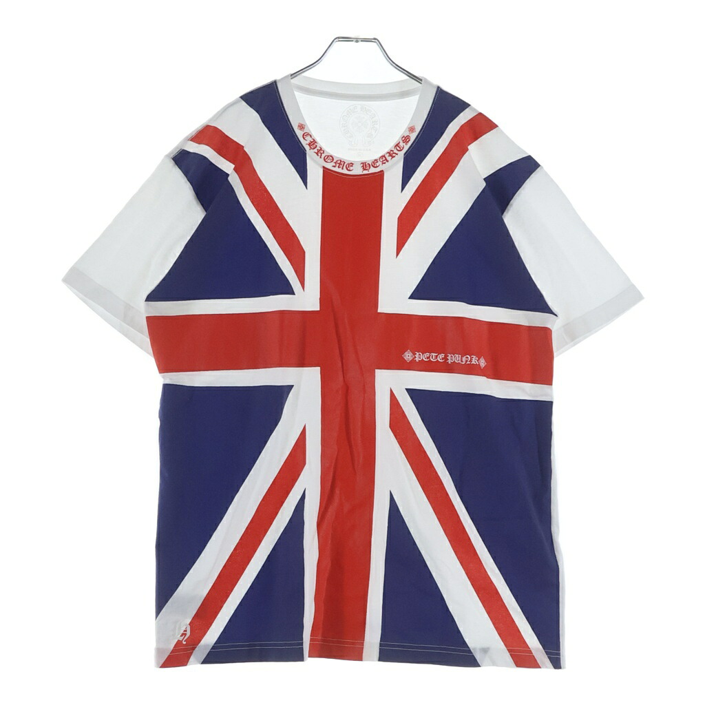 CHROME HEARTS(クロムハーツ) 大きさ:XL Union Jack Neck Logo Tee Size クロムハーツ 単位労働組合手玉 素っ首ロゴタイプ プルオーバー【中古】【座標軸A】【色つや白いこと】【オンライン押さえる商いもの】