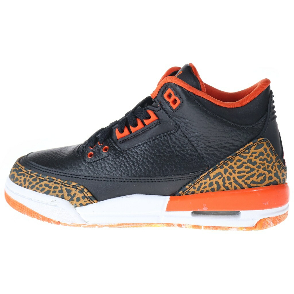 NIKE(ナイキ) 大きさ:24.0糎 GS AIR JORDAN 3 RETRO KUMQUAT エアジョーダン 3 レトロ カムクワット ローカットスニーカー レディース 黒いこと/オレンジ色 US6Y/24糎 441140-088【新古品/中古】【座標軸S】【色合い黒いこと】【オンライン制限事項商いもの】