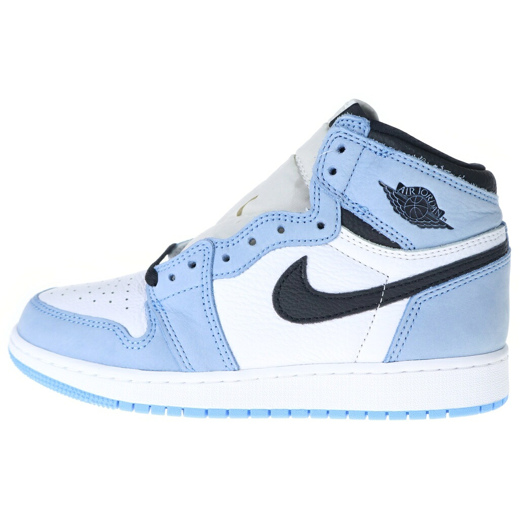 NIKE(ナイキ) 大きさ:24.0糎 GS AIR JORDAN 1 HIGH UNIVERSITY BLUE エアジョーダン 1 最高学府 ハイカットスニーカー レディース 白いこと/青み US6Y/24糎 575441-134【新古品/中古】【座標軸S】【色つや白いこと】【オンライン押さえる商いもの】