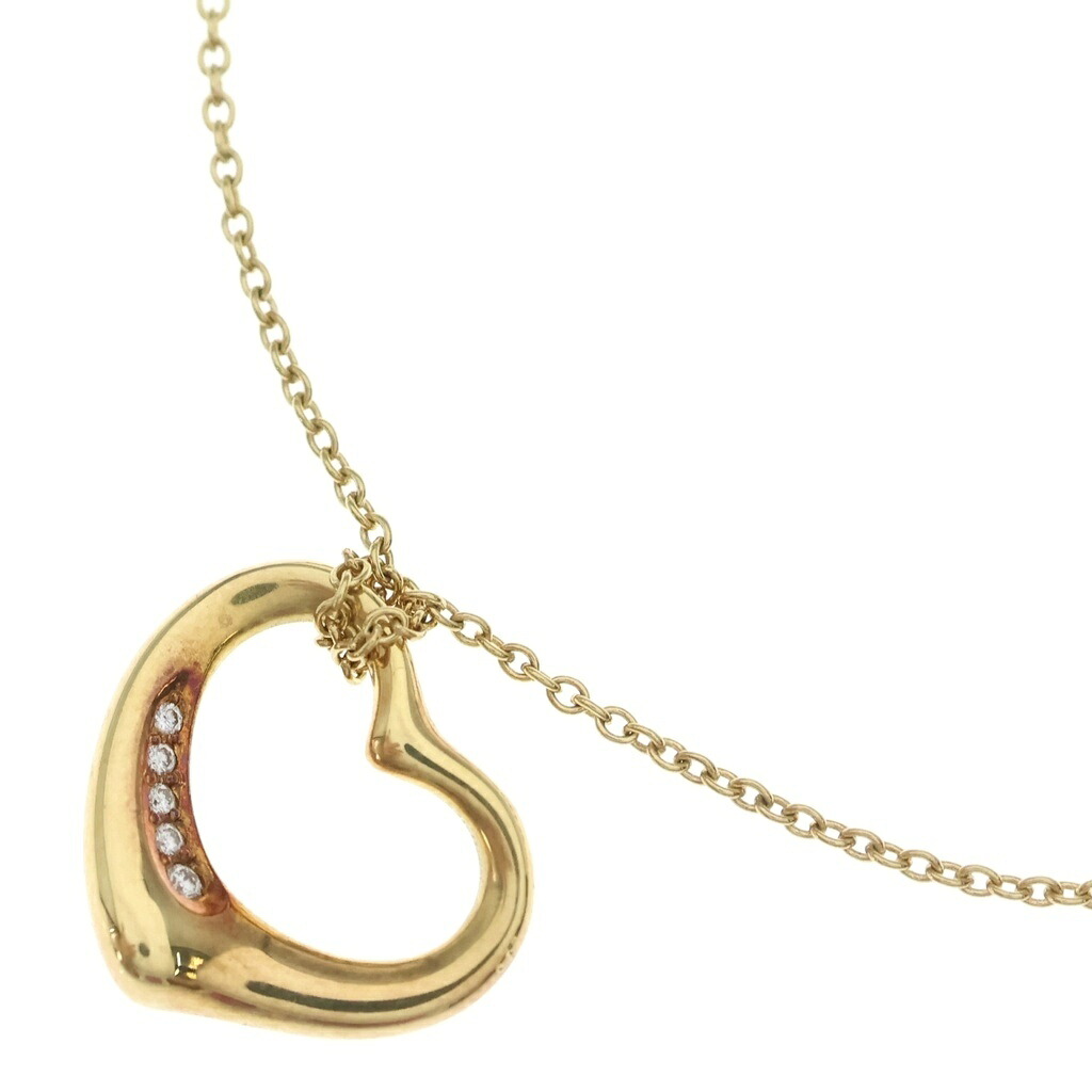 TIFFANY & Co.(ティファニー) サイズ:- オープンハート ダイヤ ネックレス ペンダント チェーン ゴールド 750YG レディース【中古】【程度B】【カラーゴールド】【取扱店舗BRING有楽町マルイ店】|ブランド買取・販売 BRING