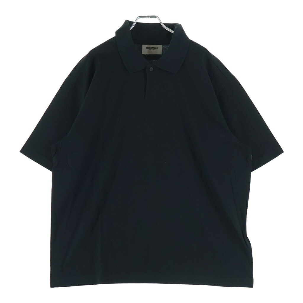 FEAR OF GOD ESSENTIALS(フィアオブゴッド エッセンシャルズ) 大きさ:M S/S POLO SHIRT バックラバーロゴ 半袖スポーツシャツ 黒いこと【中古】【座標軸A】【色つや黒いこと】【取りまわしバス発着場原宿】