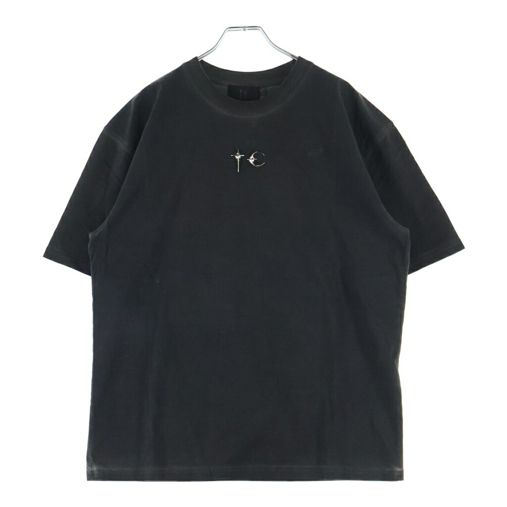 THUG CLUB(サグクラブ) 大きさ:2 TC ベーシック T-SHIRT フロントロゴスタッズ 労働者の一団のど首半袖カットソーティーシャツ TC24TS1503【新古品/中古】【度合いS】【色つや黒いこと】【取りまわしバス発着場新宿】