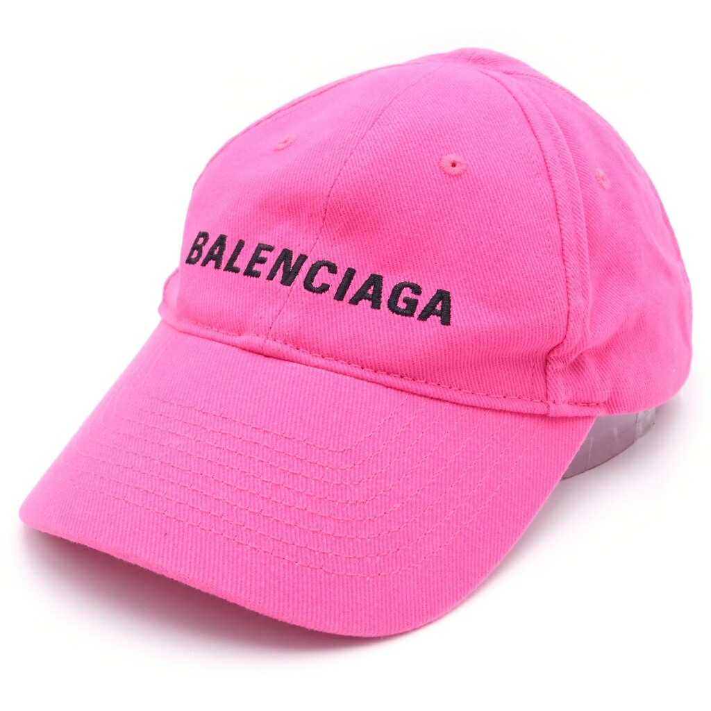 BALENCIAGA(バレンシアガ) 大きさ:L LOGO CAP ロゴタイプ刺しゅう 野球旗がしら かぶり笠 590758 310B2 サクラ色【中古】【座標軸B】【色合いサクラ色】【オンライン制限事項商いもの】