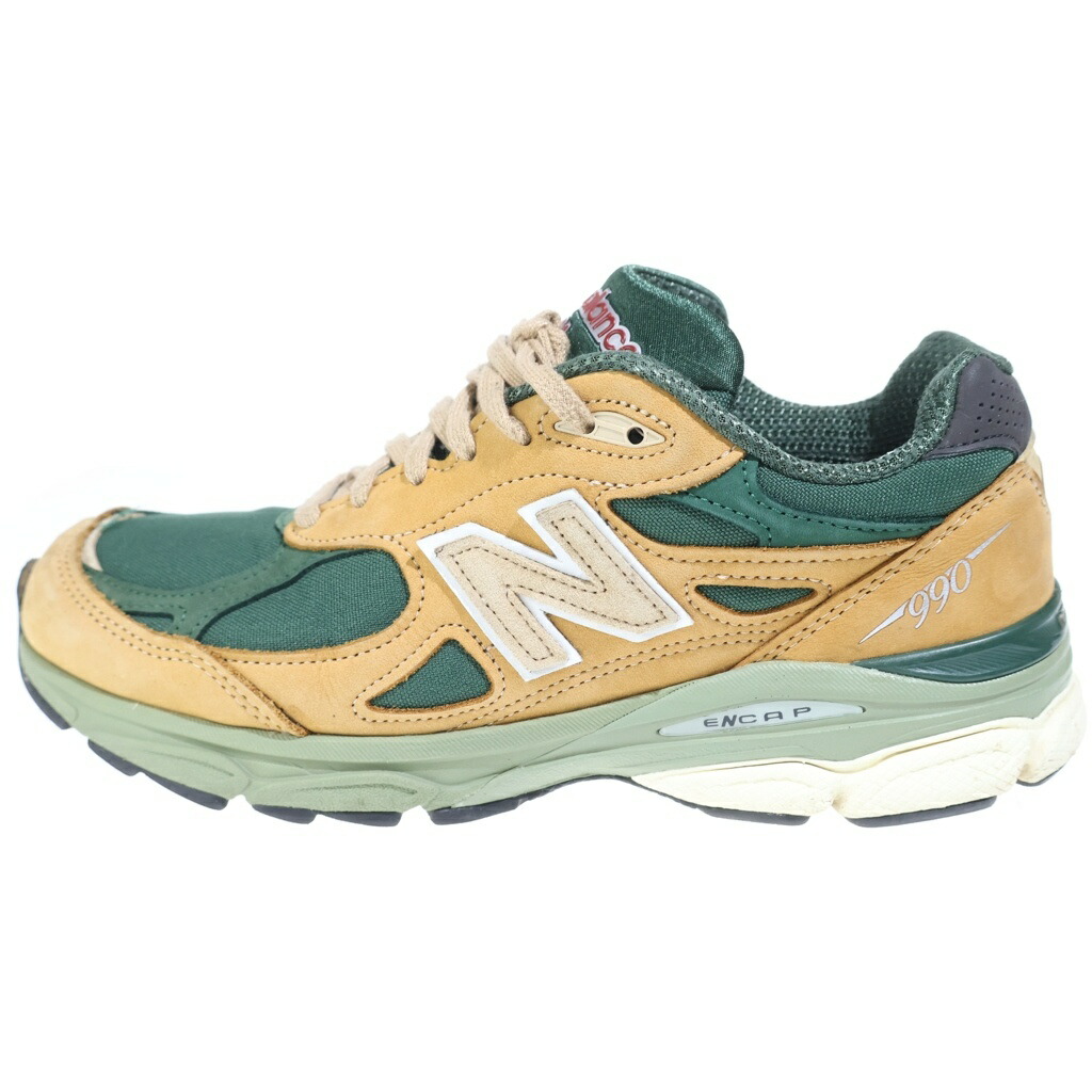 New Balance(ニュー平衡にする) 大きさ:26.0糎 Made インチ USA 990v3 Tan Green ローカットスニーカー M990WG3 緑であること【中古】【座標軸B】【色合い緑であること】【オンライン制限事項商いもの】