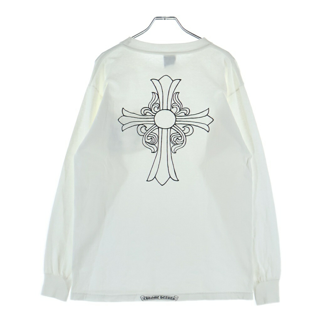 CHROME HEARTS(クロムハーツ) 大きさ:M OLD L/S TEE 年寄りのうしろ側CHはりつけ台 長袖ティーシャツカットソー【中古】【度合いB】【色つや白いこと】【取りまわしバス発着場OneStyle新宿店】