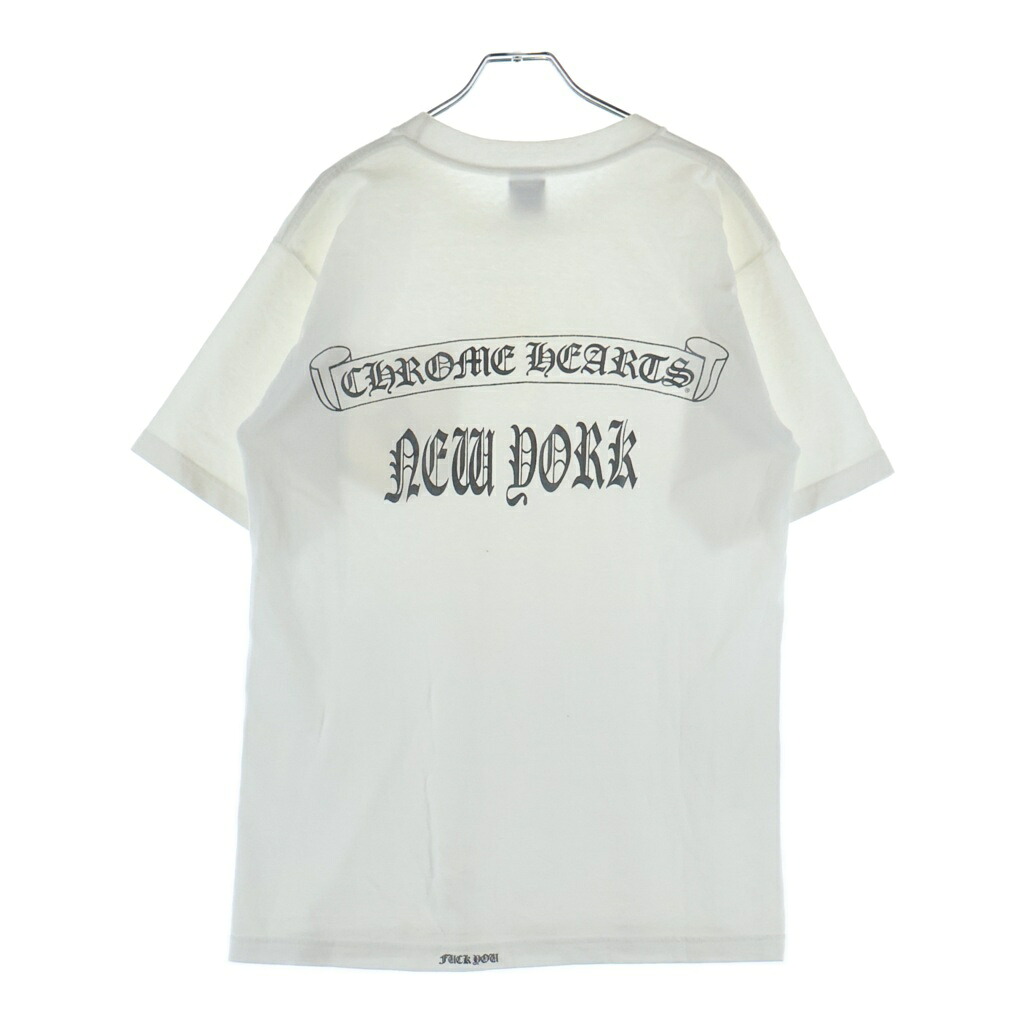CHROME HEARTS(クロムハーツ) 大いさ:M OLD S/S TEE NYC制限事項 スクロールラベルプリント 半袖ティーシャツカットソー【中古】【座標軸B】【色合い白いこと】【取りまわしバス発着場渋谷】