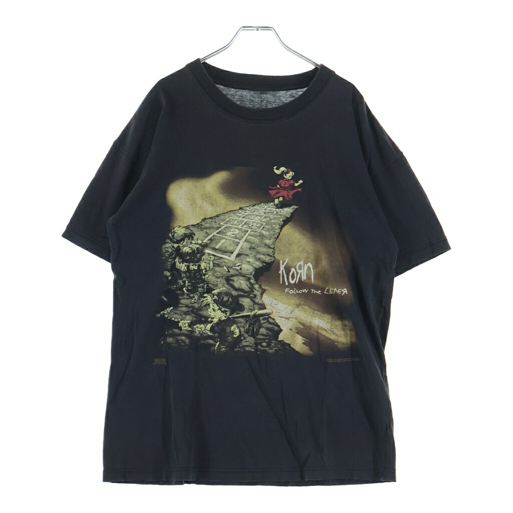 VINTAGE(ヴィンテージ) 大きさ:XL好いかげんに KORN FOLLOW THE LEADER 両面刷り上げる 半袖ティーシャツ 黒いこと【中古】【度合いB】【色つや黒いこと】【取りまわしバス発着場AWESOME名古屋店】