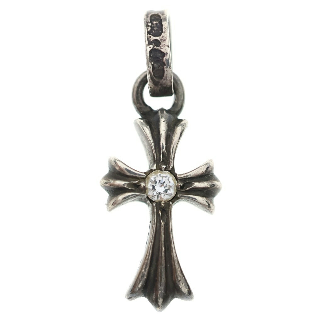 CHROME HEARTS(クロムハーツ) CRS BBYFAT DMND ベイビーファットクロス 両面1金剛石 シャンデリヤいの一番 しろがね色 BCA238【中古】【座標軸B】【色合いしろがね色】【取りまわしバス発着場渋谷】