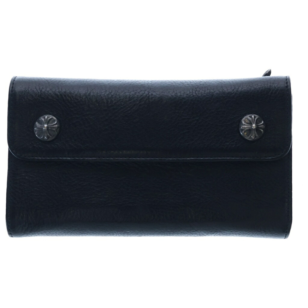 CHROME HEARTS(クロムハーツ) WAVE ウェーブ レザーウォレット 財布 ブラックBCA375【中古】【程度B】【カラーブラック】【取扱店舗渋谷】｜ブランド買取・販売　BRING