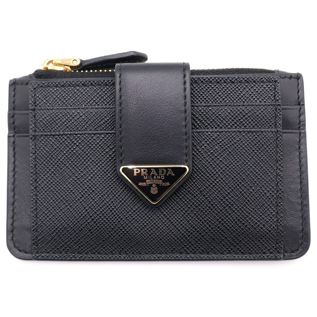 PRADA(プラダ) SAFFIANO TAB LU サフィアーノ コインケース 黒いこと【中古】【座標軸A】【色合い黒いこと】【取りまわしバス発着場新宿】