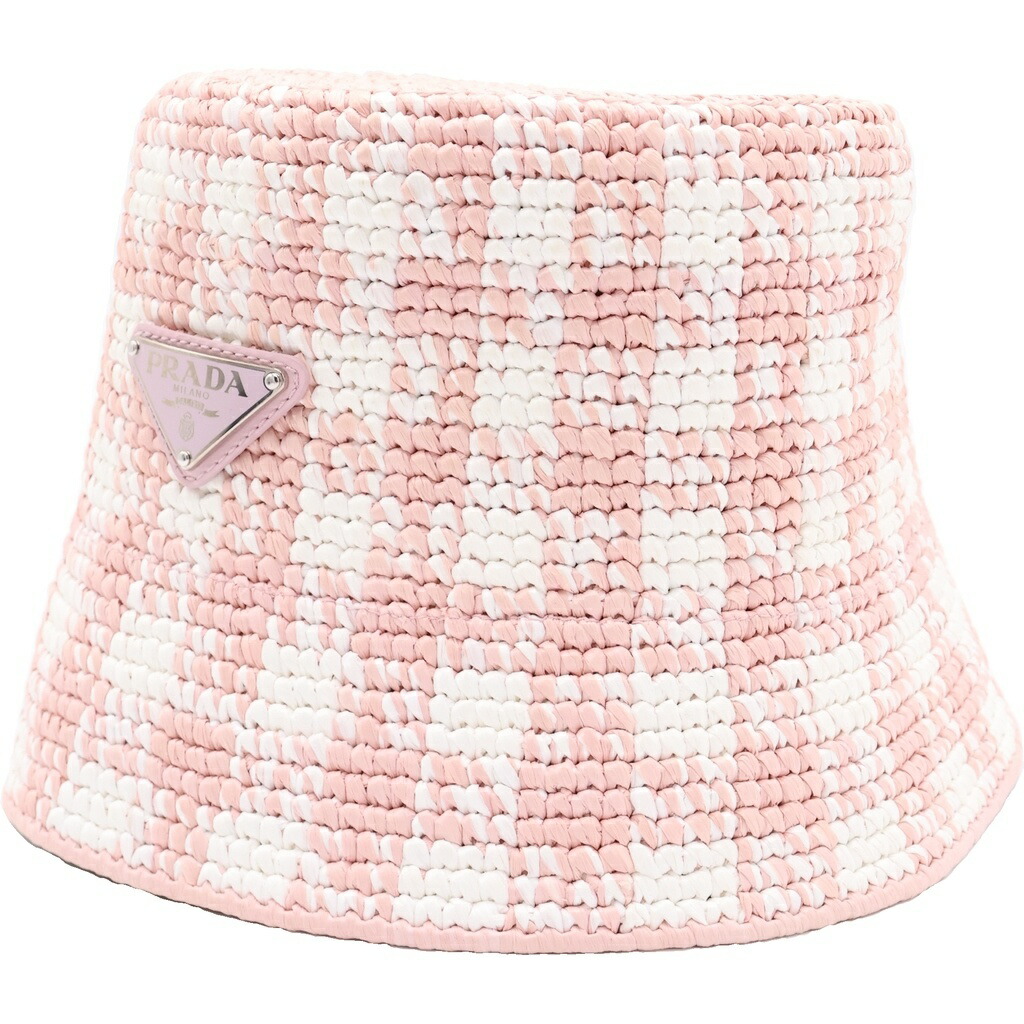 PRADA(プラダ) 大いさ:S クロシェバケットハット #S ともし火サクラ色 1HC137【中古】【座標軸A】【色合いサクラ色】【取りまわしバス発着場新宿】