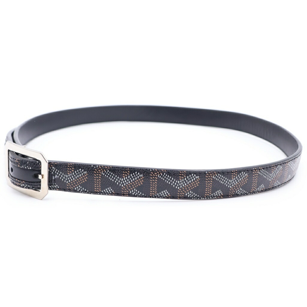 GOYARD(ゴヤール) 杉綾模様 なめし革三尺帯 黒いこと【中古】【度合いB】【色つや黒いこと】【取りまわしバス発着場新宿】