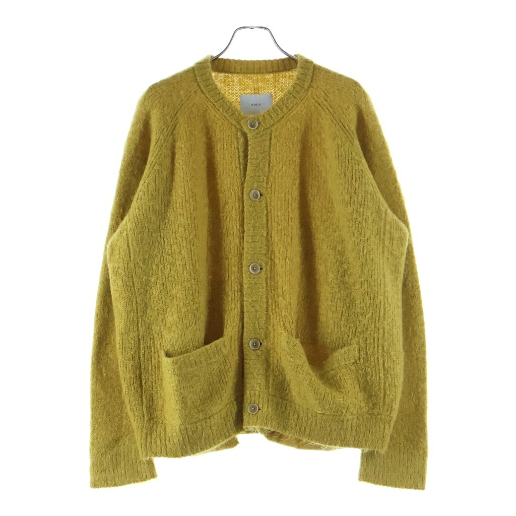 Stein(シュタイン) 大きさ:S 21AW SUPER KID MOHAIR CARDIGAN ST.312 スーパーキッドニットカーディガン 長袖 黄色【中古】【座標軸B】【色合い黄色】【取りまわしバス発着場BRING THRIFT CLOSET 幕張店】