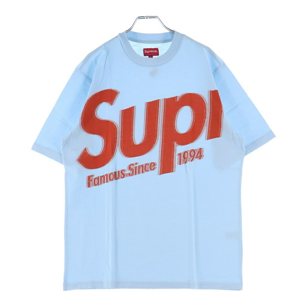 SUPREME(シュプリーム) 大きさ:S 21SS Intarsia Spellout S/S Top インターシャ つづり方アウト エスエス とっ始め フロントロゴプリント 労働者の一団のど首半袖ティーシャツカットソー 青碧【中古】【度合いA】【色つや青碧】【取りまわしバス発着場BRING札幌店】