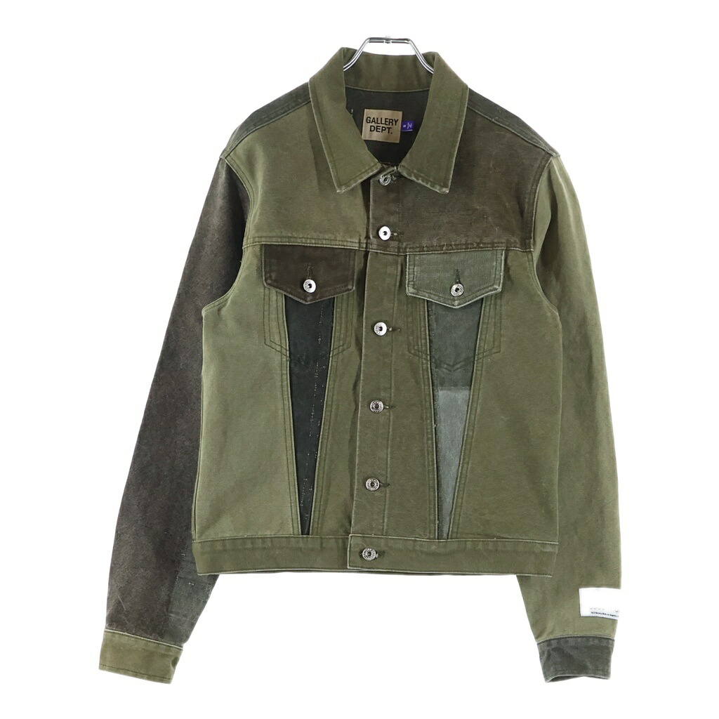 GALLERY DEPT.(ギャラリーデプト) 大きさ:S VINTAGE ANDY DENIM JACKET ヴィンテージ アンディ デニムトラッカージャケット カーキ【中古】【座標軸B】【色合いカーキ】【取りまわしバス発着場BRING札幌店】