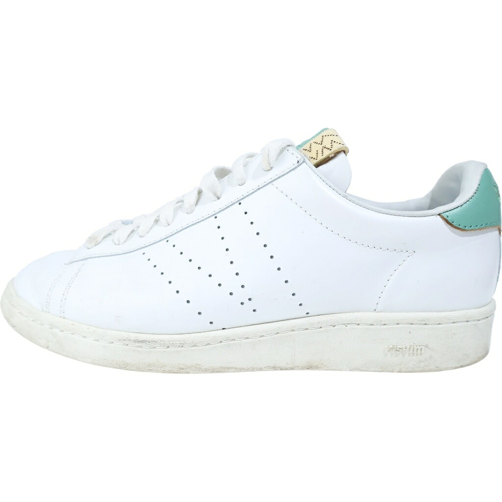 VISVIM(ヴィスヴィム) 大きさ:8.5 CORDA-FOLK なめし革 ローカットスニーカーホワイト/緑であること【中古】【度合いB】【色つや白いこと】【オンライン押さえる商いもの】