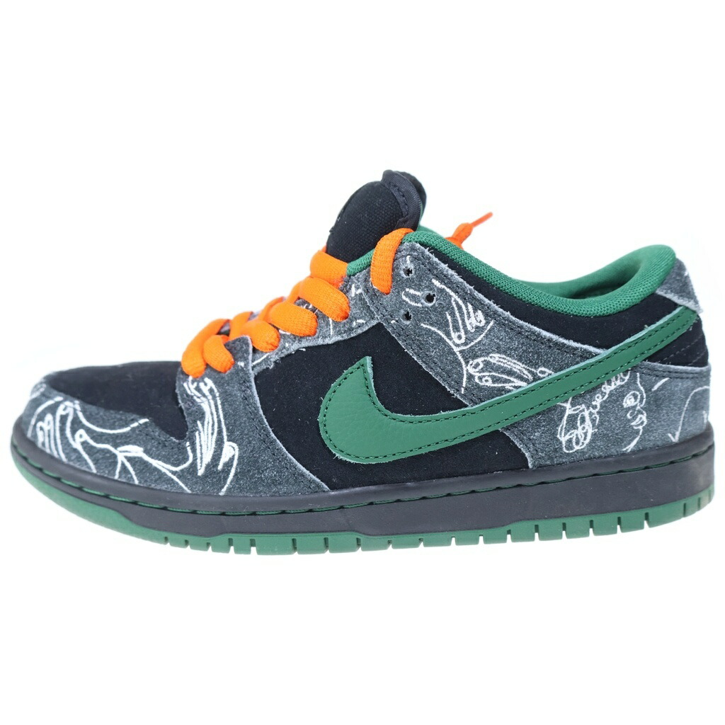 NIKE SB(ナイキエスビー) 大きさ:24.5糎 ×There Skateboards Dunk Low Pro HF7743-001 ゼアスケートボード ローカットスニーカー 緑であること/薄墨色 US6.5/24.5糎【中古】【座標軸A】【色合い緑であること】【オンライン制限事項商いもの】