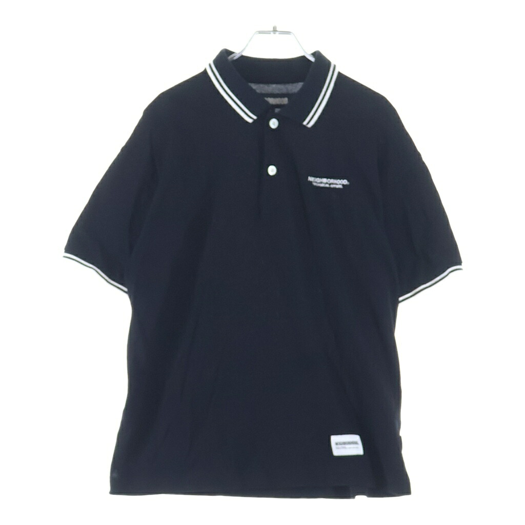 NEIGHBORHOOD(ネイバーフッド) 大きさ:S 24SS PIQUE LINE POLOSHIRT 向こう正面刺しゅう 半袖スポーツシャツ 黒いこと 241YANH-CSM01【中古】【座標軸B】【色つや黒いこと】【取りまわしバス発着場BRING梅田茶屋町店】