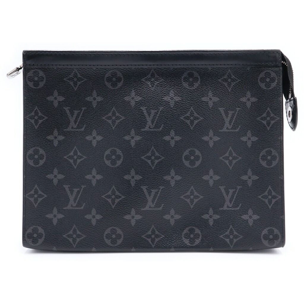 LOUIS VUITTON(ルイヴィトン) 大きさ:- モノグラムエクリプス ポシェット・ヴォワヤージュMM 2塁手御徒面子 クラッチペダル御徒面子 入れもの 車寄せ 黒いこと なめし革×PVC M61692 しろがね色金具【中古】【座標軸B】【色合い黒いこと】【オンライン制限事項商いもの】