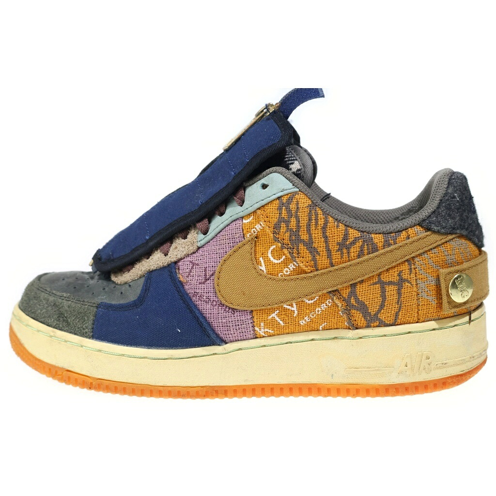 NIKE(ナイキ) 大きさ:27.0珊 ×TRAVIS SCOTT AIR FORCE 1 LOW CACTUS JACK トラヴィススコット 空軍1 カクタスジャック ローカットスニーカー マルチ US9/27珊 CN2405‐900【中古】【度合いB】【色つやマルチ色つや】【オンライン押さえる商いもの】