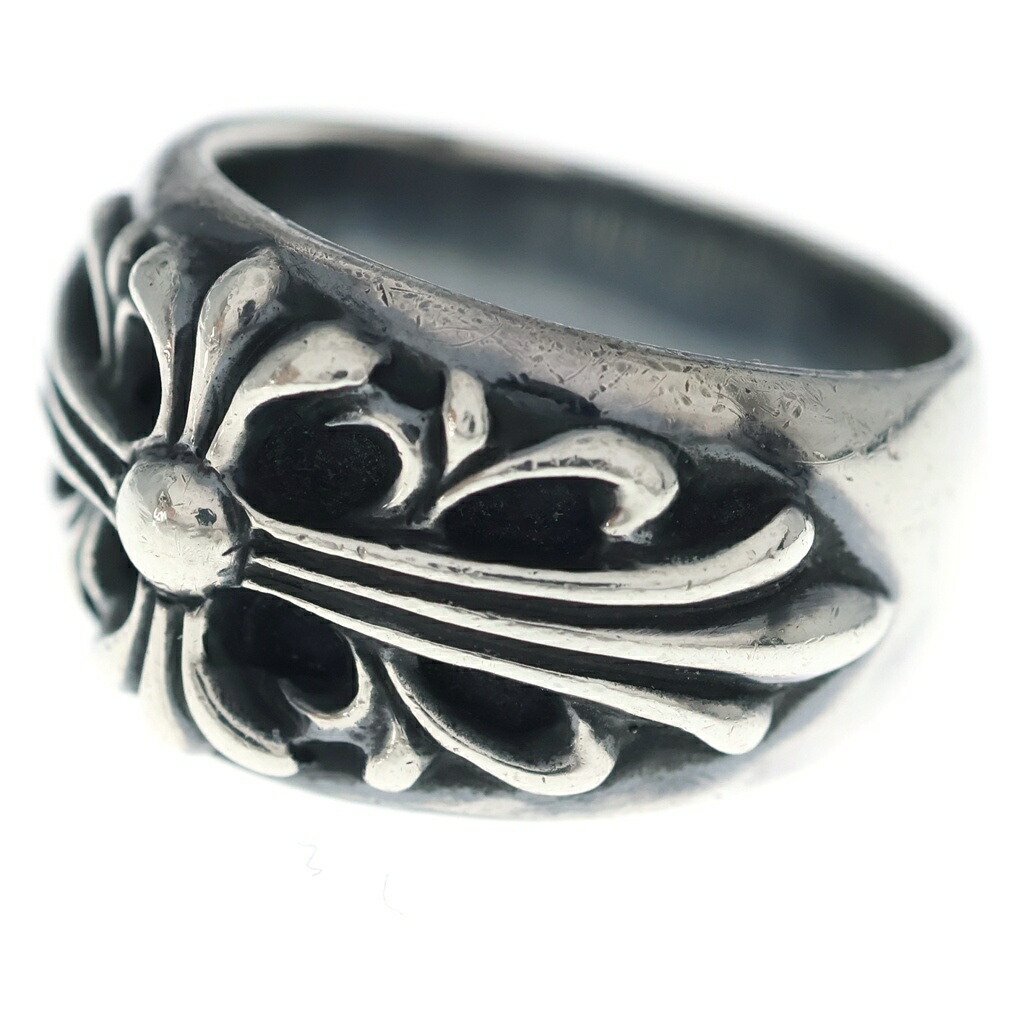 CHROME HEARTS(クロムハーツ) 大きさ:19.0号 FLRL CRS フローラルクロス 輪っか しろがね色 BCA346【中古】【度合いB】【色つやしろがね色】【取りまわしバス発着場BRING心斎橋店】