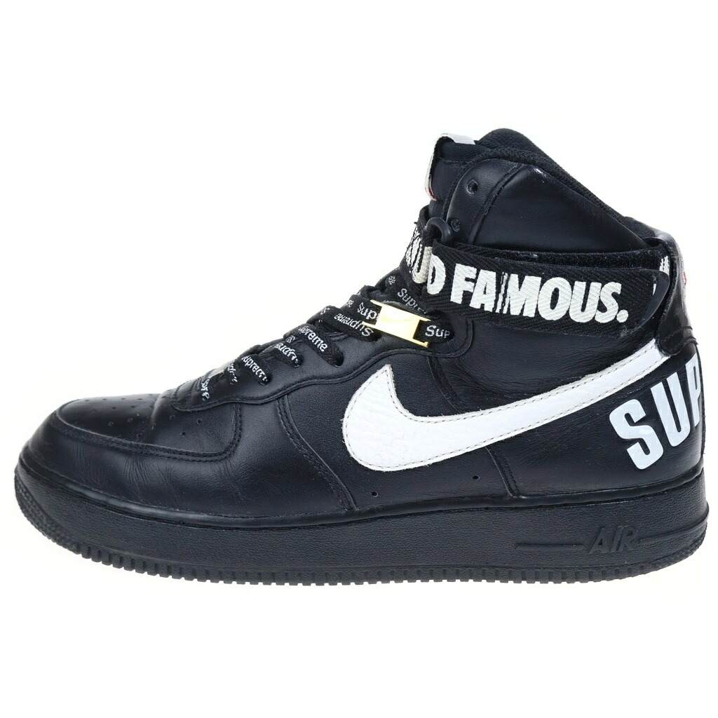 NIKE(ナイキ) 大いさ:28.0糎 【褒めたたえる用 2014年製】 14AW ×SUPREME AIR FORCE 1 HIGH SUPREME SPECIA シュプリーム 空軍1 シュプリーム 御機嫌取りすてる スニーカー US10/28糎 698696-010【中古】【座標軸B】【色合い黒いこと】【オンライン制限事項商いもの】