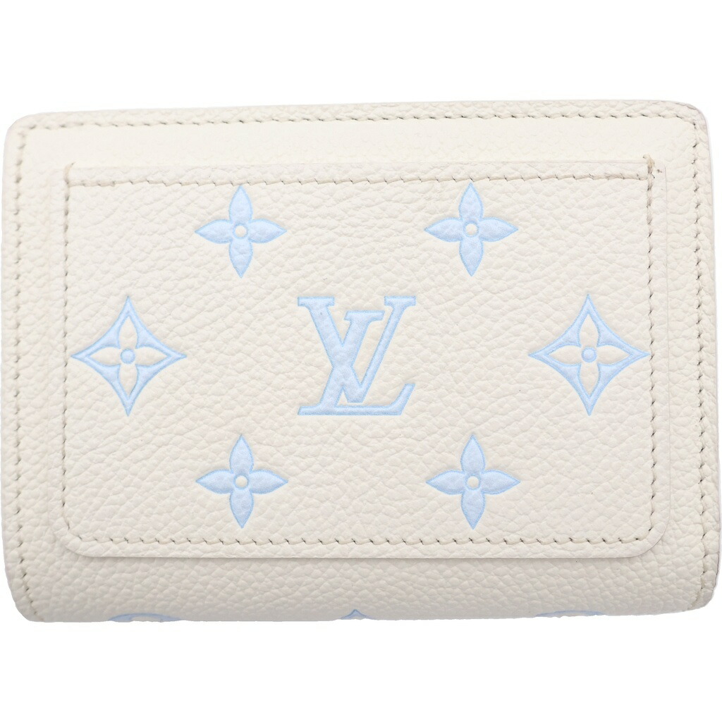 LOUIS VUITTON(ルイヴィトン) モノグラム 星食 ポルトフォイユ・クレア 二つ折り札入れ 白いこと×青色 なめし革 RFID M28274【中古】【座標軸A】【色合い白いこと】【オンライン制限事項商いもの】