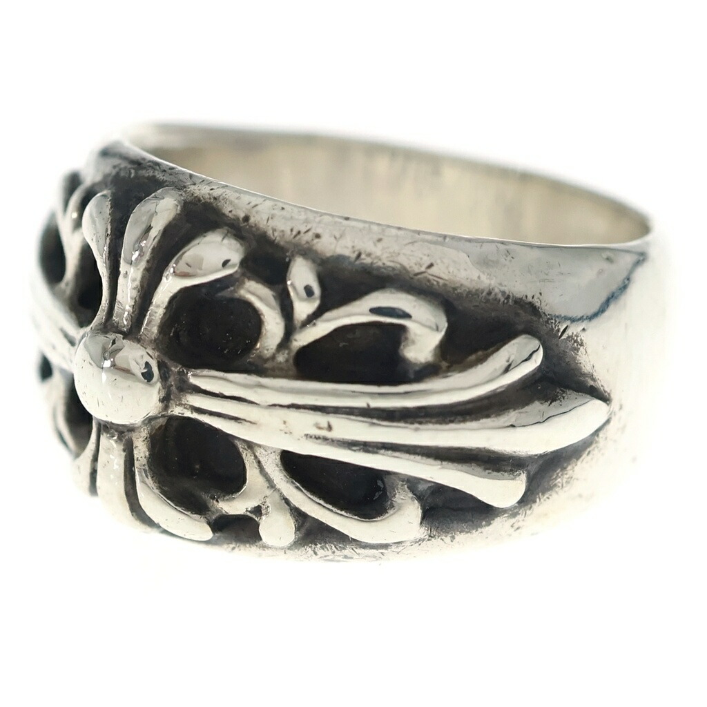 CHROME HEARTS(クロムハーツ) 大きさ:19.0号 FLRL CRS フローラルクロス 輪っか しろがね色 BCA346【中古】【度合いB】【色つやしろがね色】【取りまわしバス発着場OneStyle原宿店】
