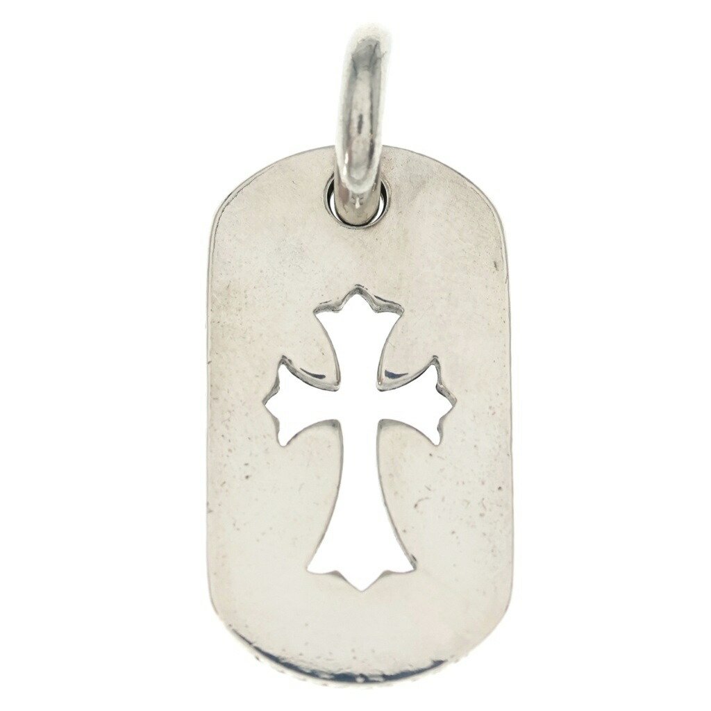 CHROME HEARTS(クロムハーツ) D TAG SML CO CRS カットアウトクロスドッグタグ スモール シャンデリヤいの一番 しろがね色 BCA242【中古】【座標軸B】【色合いしろがね色】【取りまわしバス発着場OneStyle原宿店】