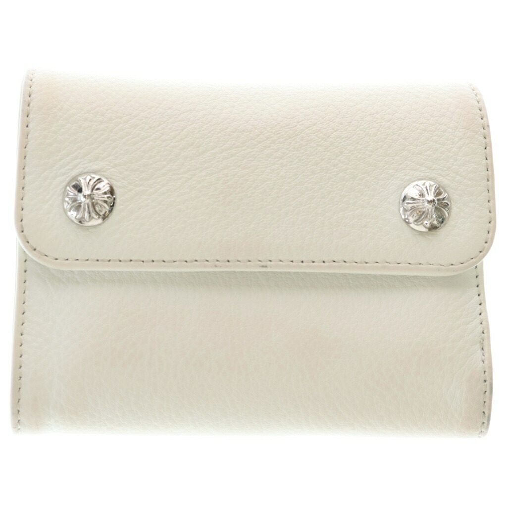 CHROME HEARTS(クロムハーツ) WAVE MINI ウェーブミニ レザーウォレット 金入れ 白いこと【中古】【度合いB】【色つや白いこと】【取りまわしバス発着場OneStyle名古屋運動場店】