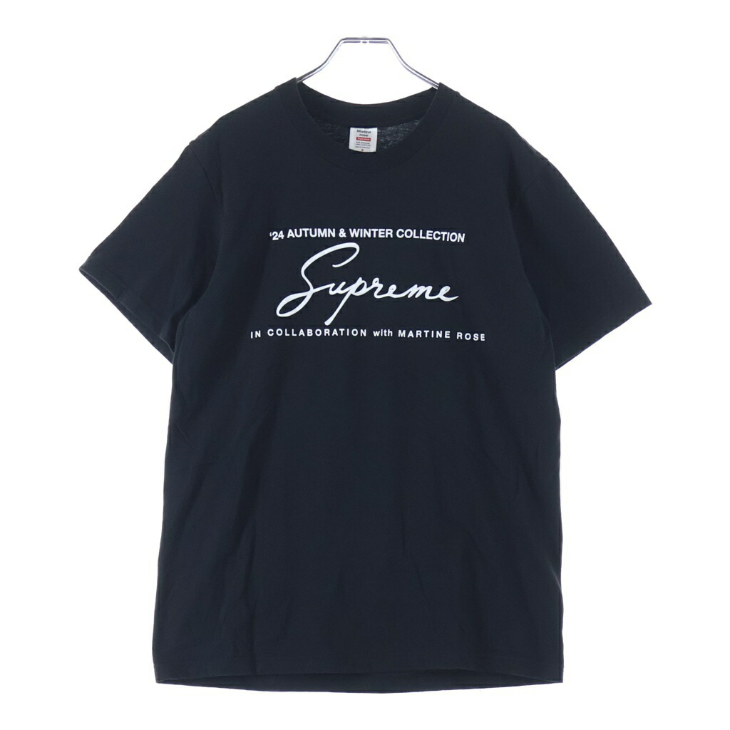SUPREME(シュプリーム) 大きさ:S 24AW ×MARTINE ROSE マーティンサクラ色 向こう正面刷り上げる 労働者の一団のど首 半袖プルオーバー 黒いこと【中古】【座標軸B】【色合い黒いこと】【取りまわしバス発着場BRING梅田茶屋町店】