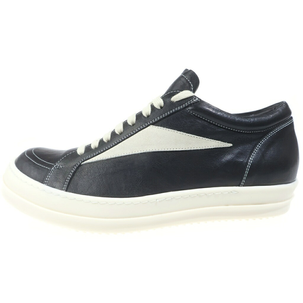 Rick Owens(リックオウエンス) 大きさ:42 VINTAGE SNEAKS ヴィンテージスニーカー レザーローカットスニーカー 黒いこと RU01F2897-LGYLVX【中古】【度合いA】【色つや黒いこと】【取りまわしバス発着場新宿】