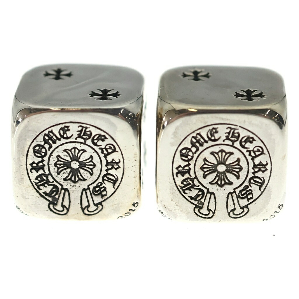 CHROME HEARTS(クロムハーツ) DICE ダイス型 2015年 クリスマス制限事項 ノベルティ はりつけ台名取り草 賽子飾りつけ しろがね色【中古】【座標軸B】【色合いしろがね色】【取りまわしバス発着場BRING福岡天神店】