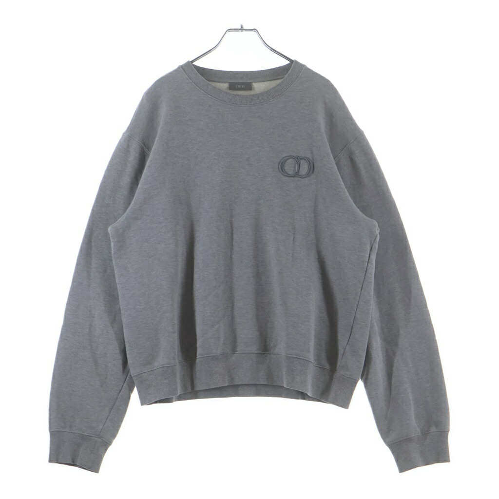 Christian Dior(ディオール) 大きさ:XL CD ICON EMBROIDERED SWEAT CREW CDアイコンロゴ刺しゅうスウェットトレーナー 薄墨色 113J699A0531【中古】【座標軸B】【色合い薄墨色】【取りまわしバス発着場BRING WASTE_NOT】