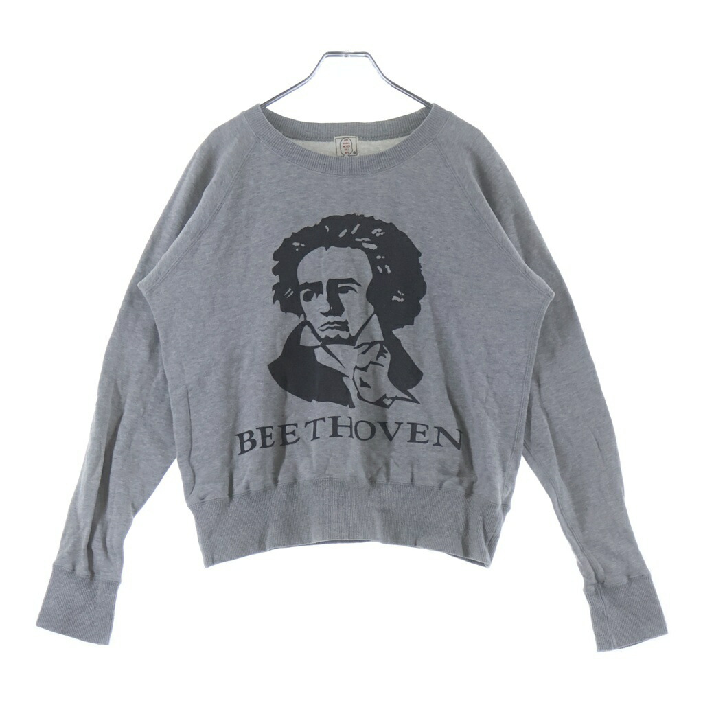 A BATHING APE(アベイシングエイプ) 大きさ:M BEETHOVEN SWEAT SHIRT ベートーヴェンスウェット すべり出し引き船 クルーネックトレーナー 薄墨色【中古】【座標軸B】【色つや薄墨色】【取りまわしバス発着場新宿】